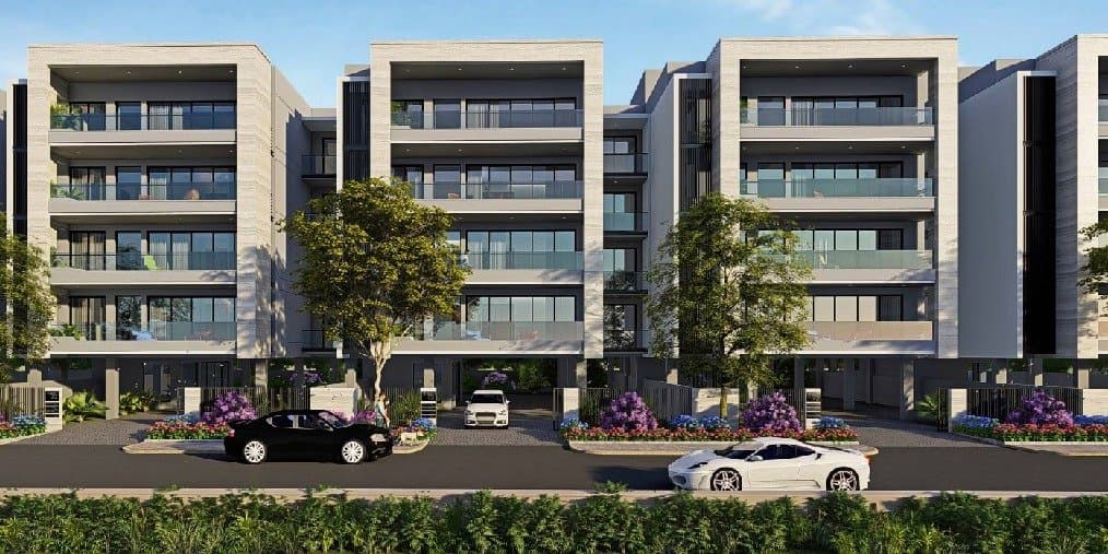 DLF Independent Floors Phase 3 & 4 — row of five-storey independent floor buildings